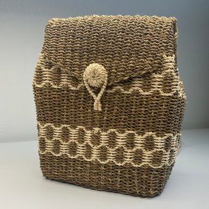 Straw Drawstring Bag